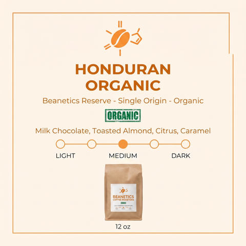 Honduran Organic — Beanetics Reserve, 12 oz whole bean single origin